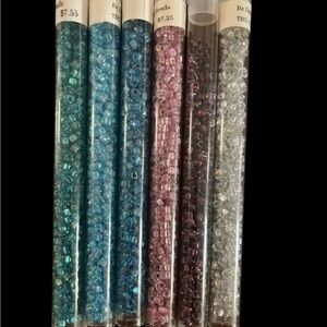 Beaded Tube Set - Blue, Pink, Purple, Clear, Green